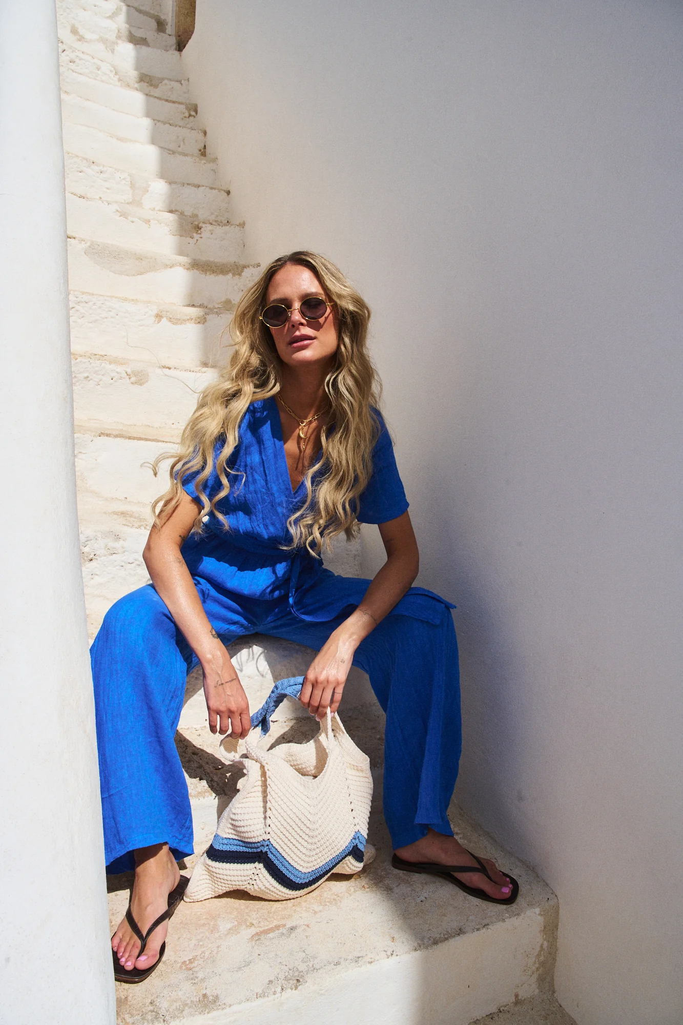 Kombinezon lniany Blue Margarita - Image 6