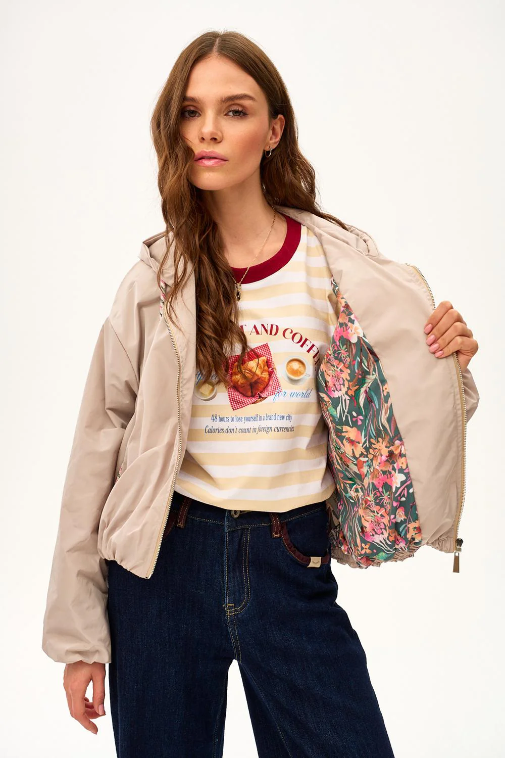 Krótka parka z kapturem Desert Flower - Image 3