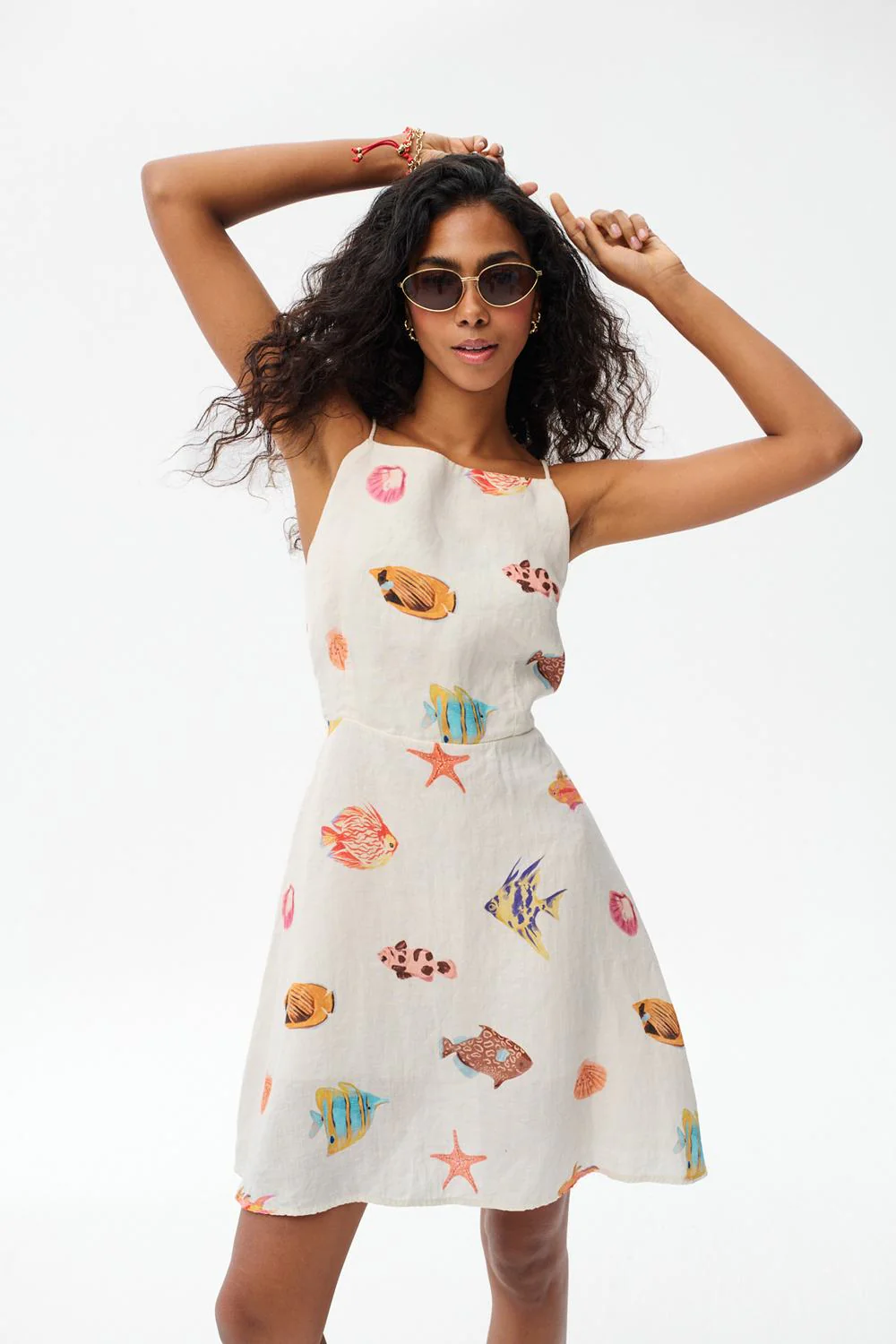 Sukienka lniana mini Something Fishy - Image 3